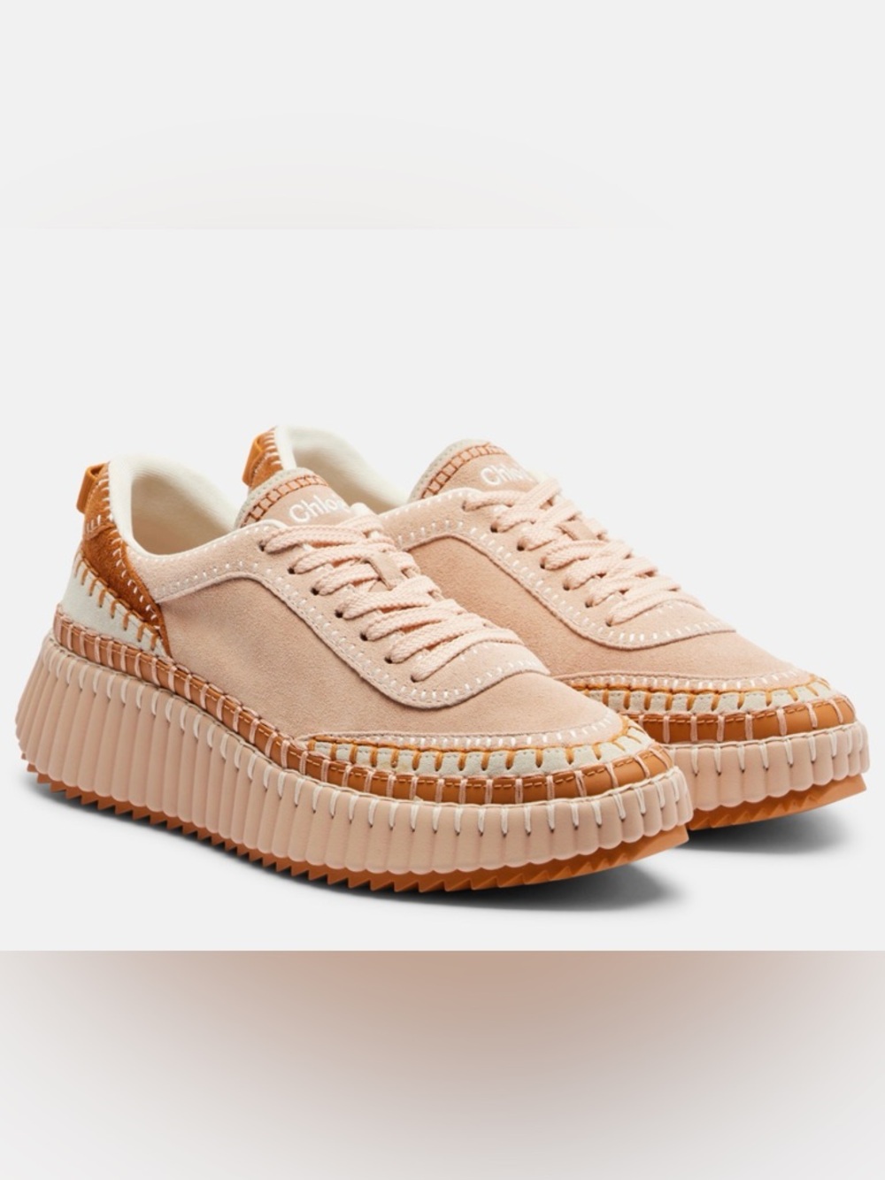 Chloe Maple Pink Suede Nama Women's Platform Sneaker